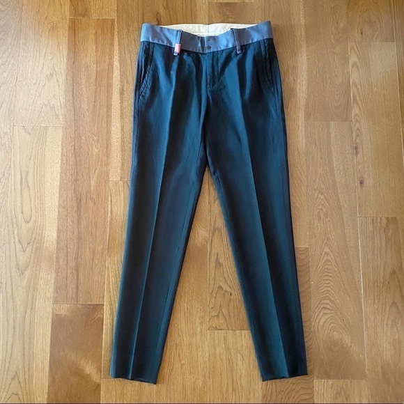 Rag & Bone Trouser Pants Women’s Size 2 Dark Gray Grey Wool Slim Leg Ankle - Picture 1 of 16